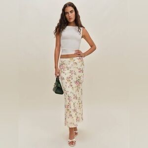 reformation Layla Printed Midi Skirt